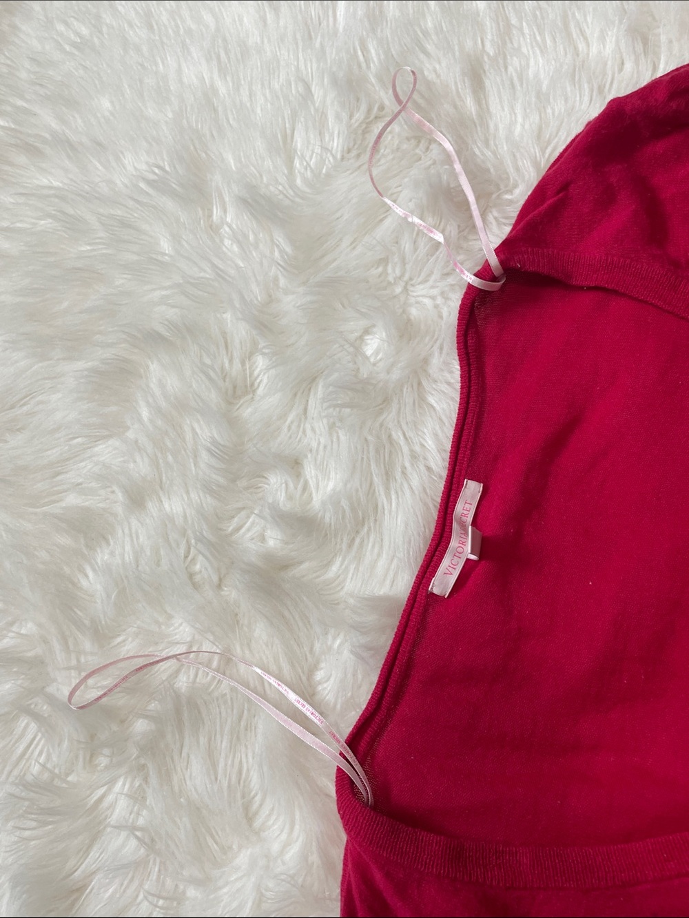 Victoria's Secret Lightweight Long & Lean Button-Front Cardigan Red Large - Picture 10 of 14
